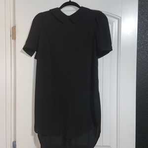 Casual Black Collard Dress